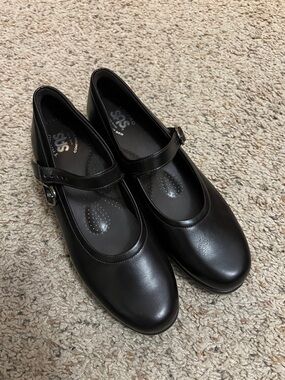 SAS Dark Brown Leather Maria Strap Flats